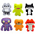 Коллекционные фигурки 7 см 6 штук Fugglers PMI FG2060B